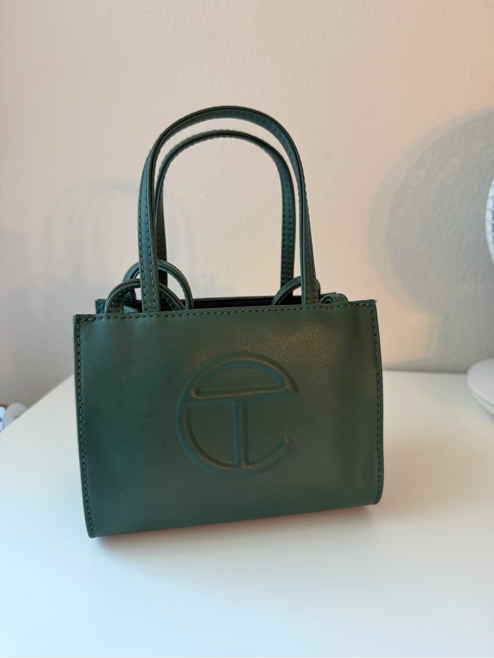 Telfar Dark Green Mini Leather Tote